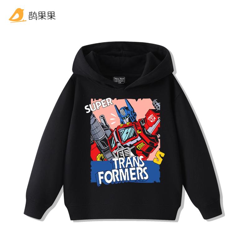 Jungen Super Handsome Transformers Kapuzenpullover mit Print – Kinder-Herbst- und Wintermode, warmer Fleece-Hoodie