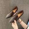 New Classic Women's Low Heel Pointed Shallow Mouth Shoes Luxury Designer Patch Casual Shoes Popular Women