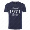Man Made in 1971 Tshirt Tops Limited Edition 1971 T Shirts Short Sleeve Summer Funny Classic Simple Style Printed Tshirt Tops