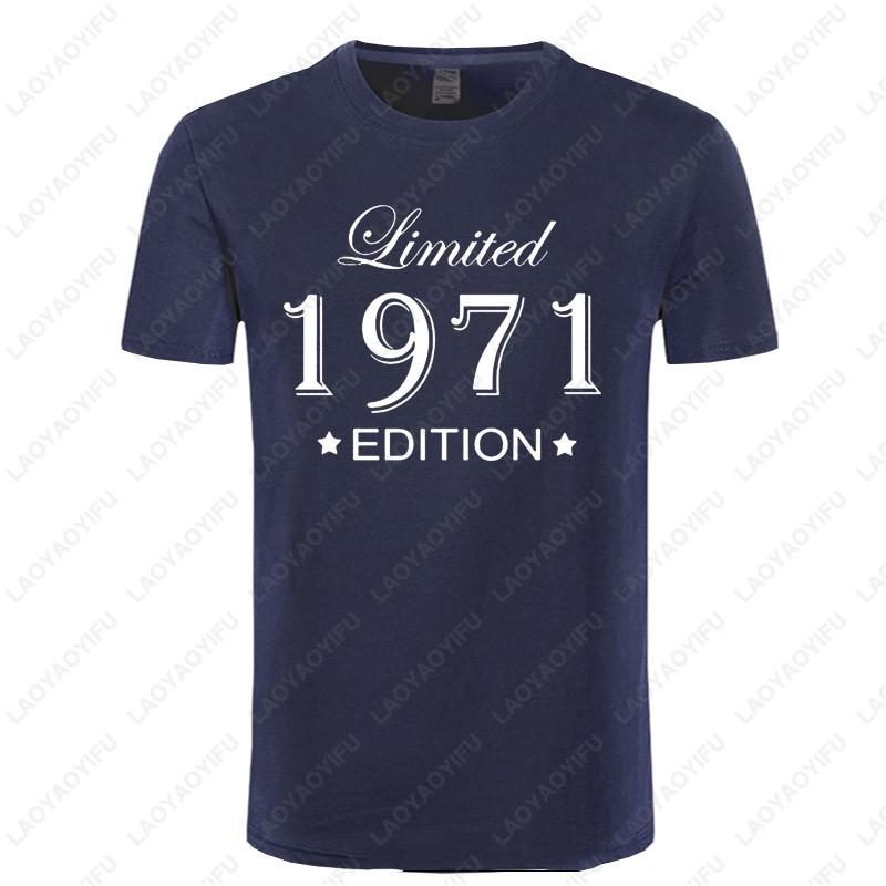 Man Made in 1971 Tshirt Tops Limited Edition 1971 T Shirts Short Sleeve Summer Funny Classic Simple Style Printed Tshirt Tops