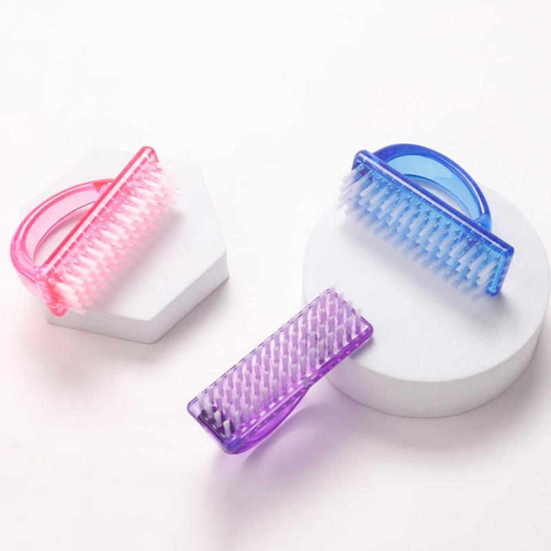 Nagelborstel voor nagelkunst en pedicure, zacht, stofverwijderend, rond, plastic, reinigings- en scrubvijl, manicure, vingerverzorging, hulpje voor de salon