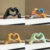 Heart Hand Gesture Sculpture With Resin Material For Wedding And Party Decor