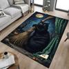 1pc Halloween Cat Carpet Anti Slip Polyester Floor Mat for office.Bedroom