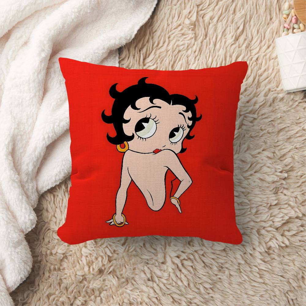 Animation BBetty BBoop Maple Design Cushion Cover Happy Autumn Harvest decor Holiday Decorati Pillow Cover