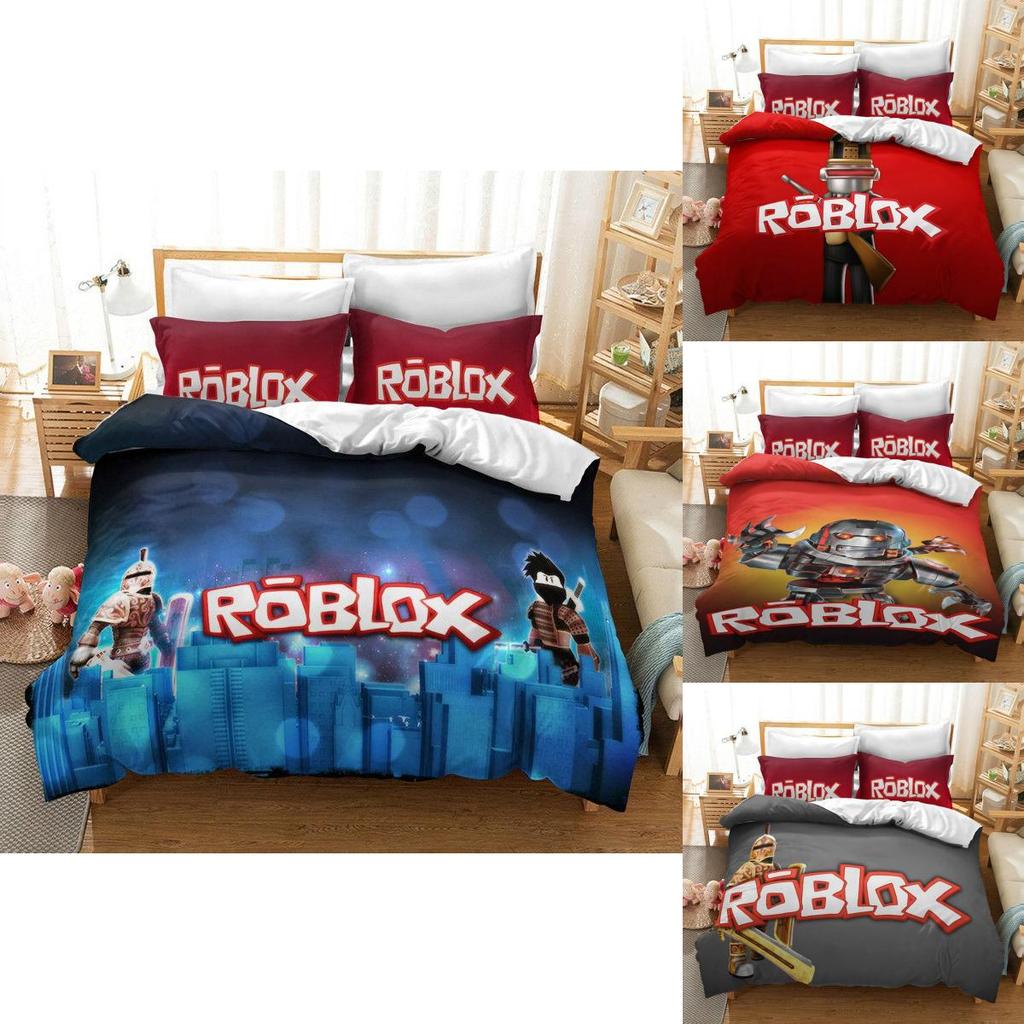 Luxurious 3d Printed Roblox Game Bedding Set With Soft Duvet Cover And Pillow Shams