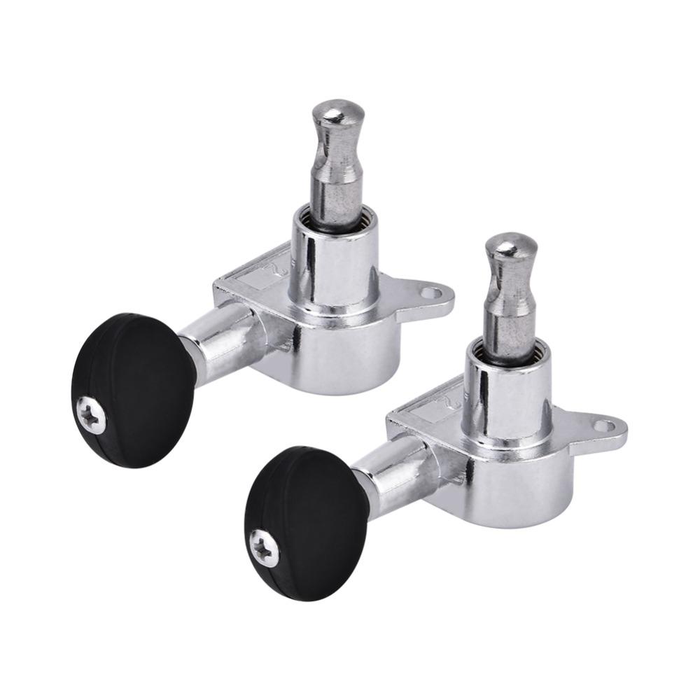 Silver Black Color Ukulele Machine Heads 2L2R Configuration Locking Tuners Set  For Ukulele
