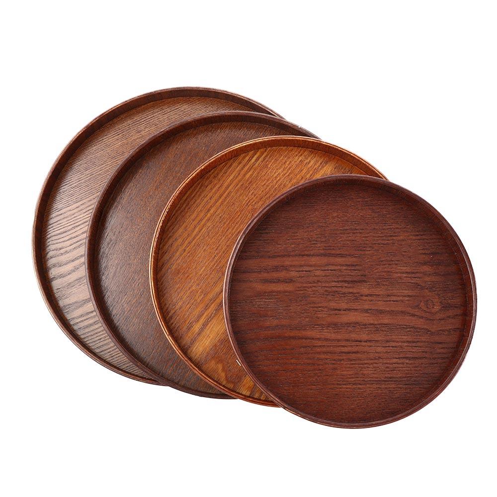 Round 21cm/24cm/27cm/30cm Traditional Kitchenware Chinese Style Snack Plate Storage Trays Tea Tray Salad Bowl Platter