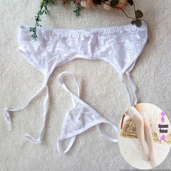 Women's Sexy Lace Garter Lingerie Set: Tempting Thong, Lightweight & Comfortable