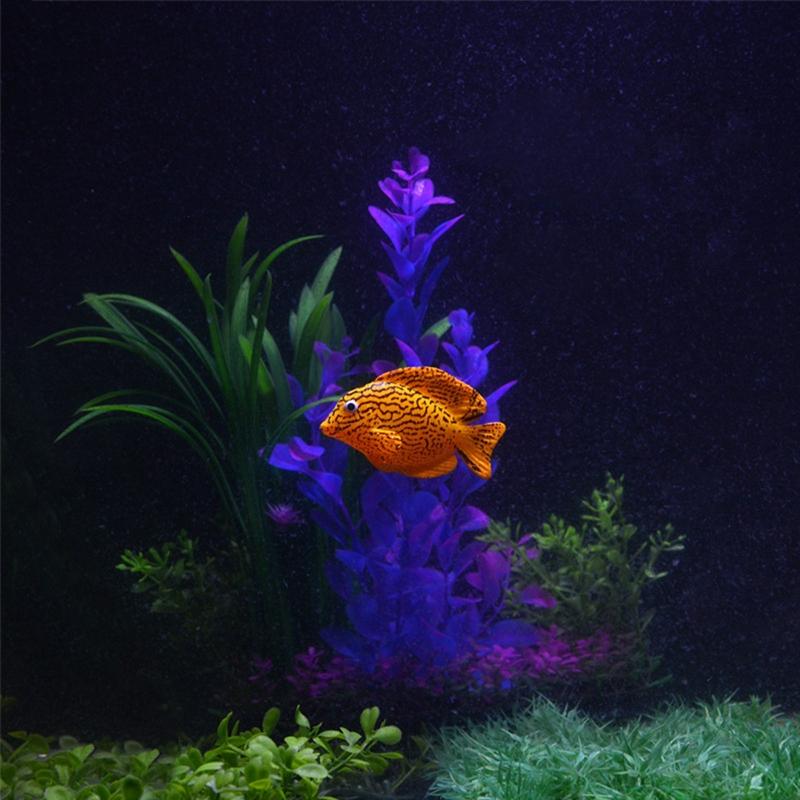 Artificial Moving Fish Floating Silicone Fish with Suction Cup Lifelike Tropical Fish Aquarium Decorations for Fish for