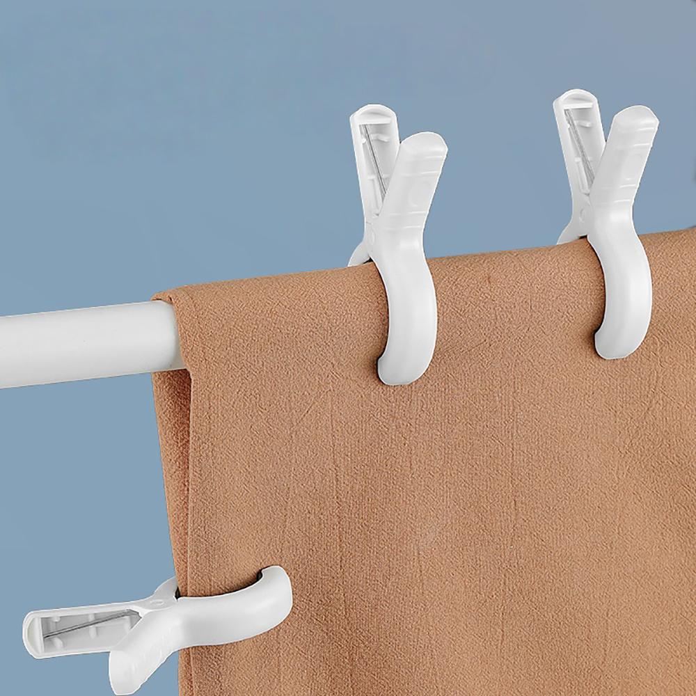 6pcs Beach Towel Clips Plastic Clothes Pins with Strong Anti-Rust Springs Heavy Duty Windproof Laundry Clothespins Fixed Peg