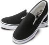 [Kaenarie] Slip-on Sneakers for Men and Women, Deck Shoes, Plain Black and White, Simple Canvas, Casual, Office, Indoor, School, Unisex, 13 Colors (Si