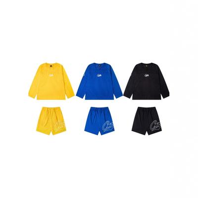 Conjunto de Camisetas Casuais de Manga Longa em Malha com Estampa de Letras de Rua, Soltas, para Homens e Mulheres