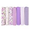 7Pcs 7 assorted styles Floral Cotton Fabric Purple floral pattern Fabric Bundle  Quilt making