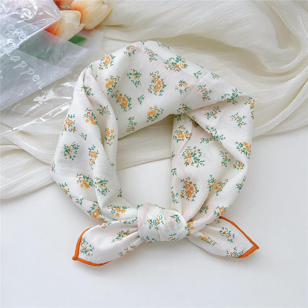 58 Cotton Linen Small Square Silk Scarf for Women - Spring/Autumn/Summer Korean Style Headband & Decorative Scarf