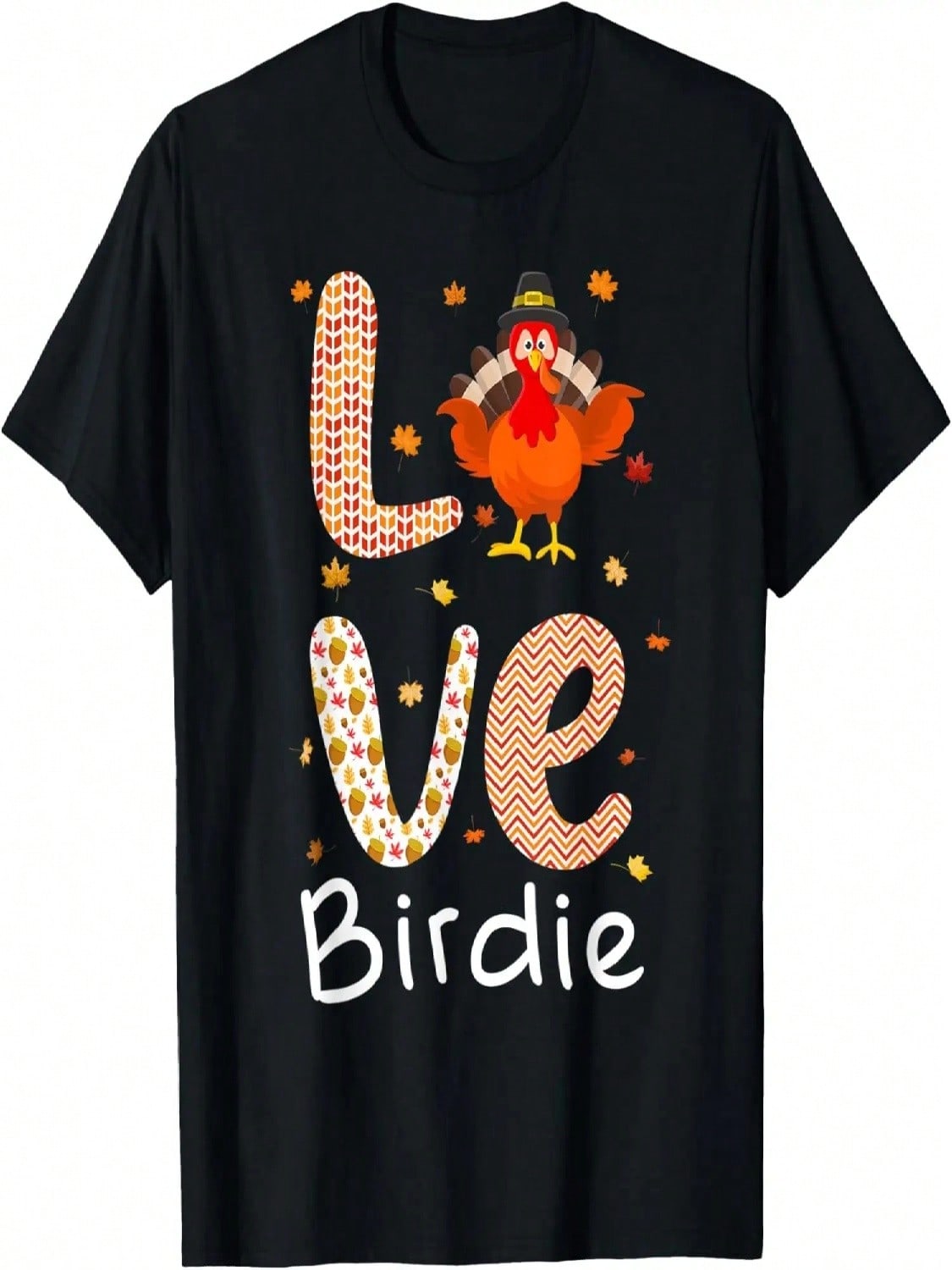 Thanksgiving Theme Love Birdie Happy Turkey Day Thanksgiving T-Shirt S