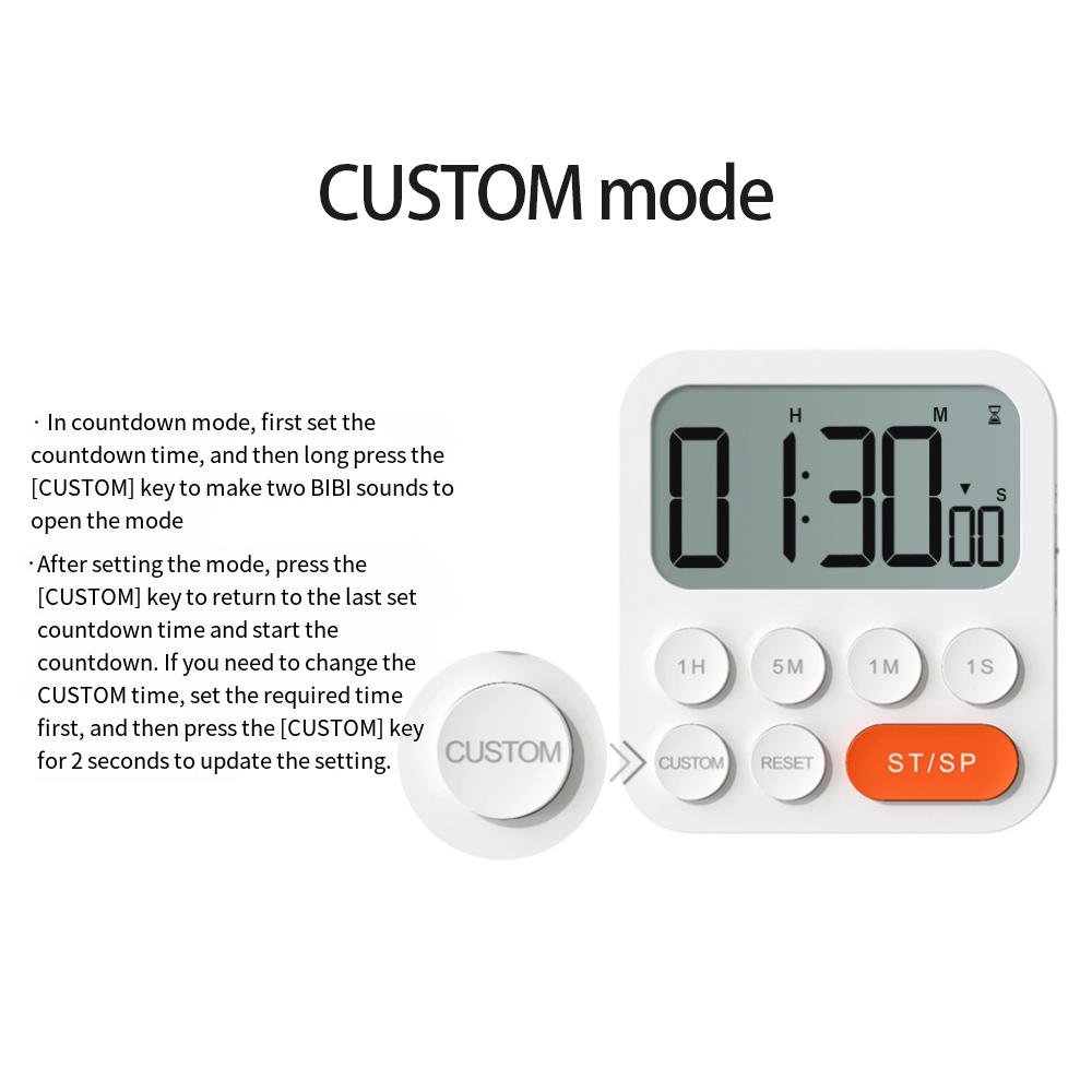 Digital Kitchen Timer Magnetic Count UpDown Clock with Custimize Function Stand and Large LCD