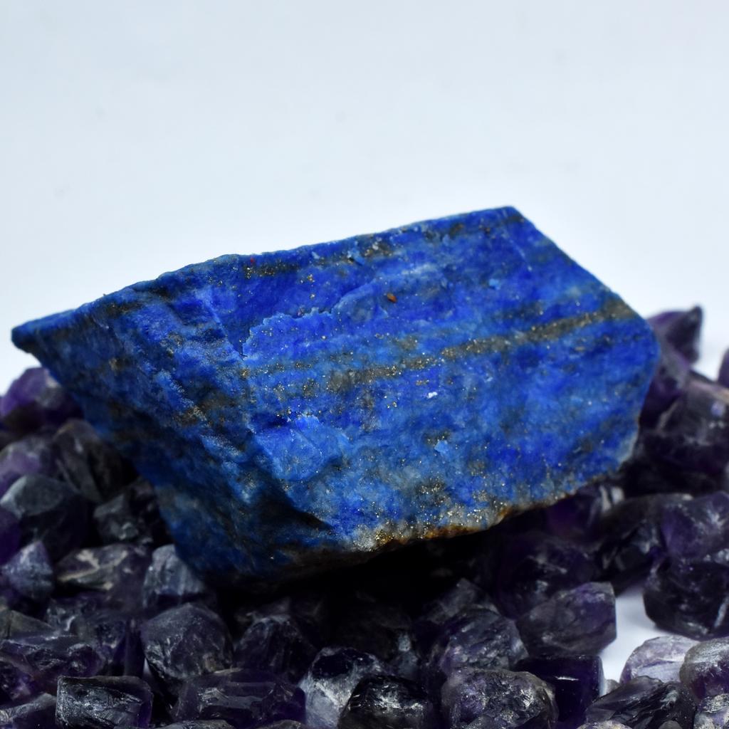 Natural 44 Ct Blue Lapis Lazuli Uncut Rough Gemstone CERTIFIED For Craft
