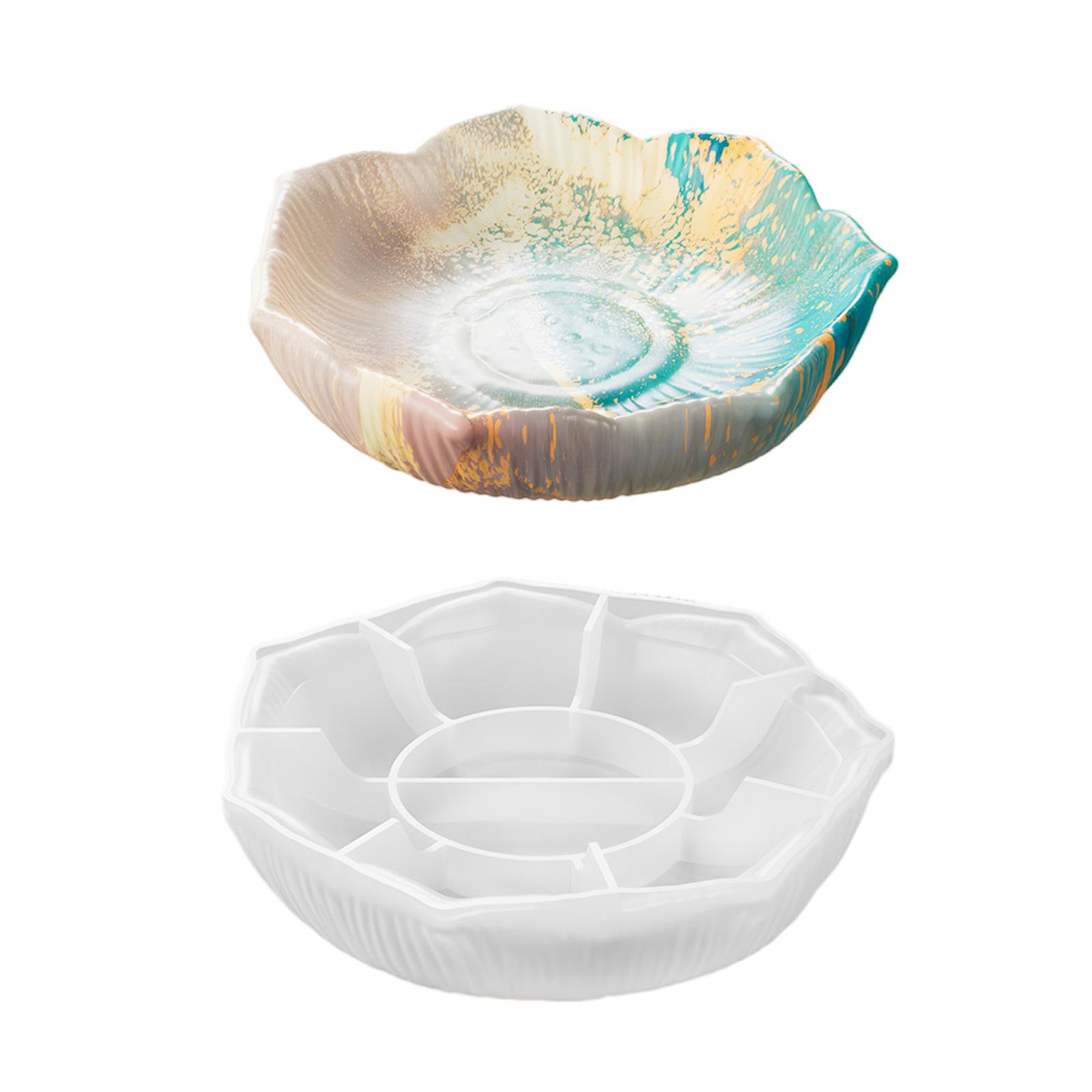 

Силиконовая форма для тарелки в форме цветка, форма для эпоксидной смолы для уникального декоративного и функционального подноса, термостойкая форма для ювелирных изделий T3