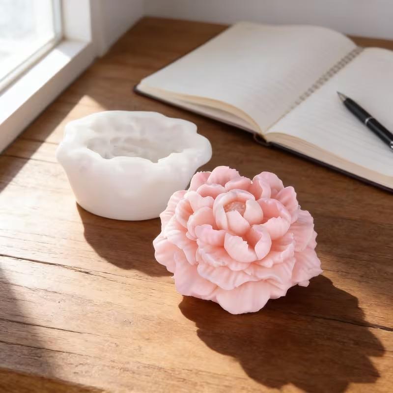 1/2/4Pcs Peony Flower Silicone Mold Diy Baking Cake Candle Chocolate Soap Craft For Kitchen Dessert Handmade Tools Accessories