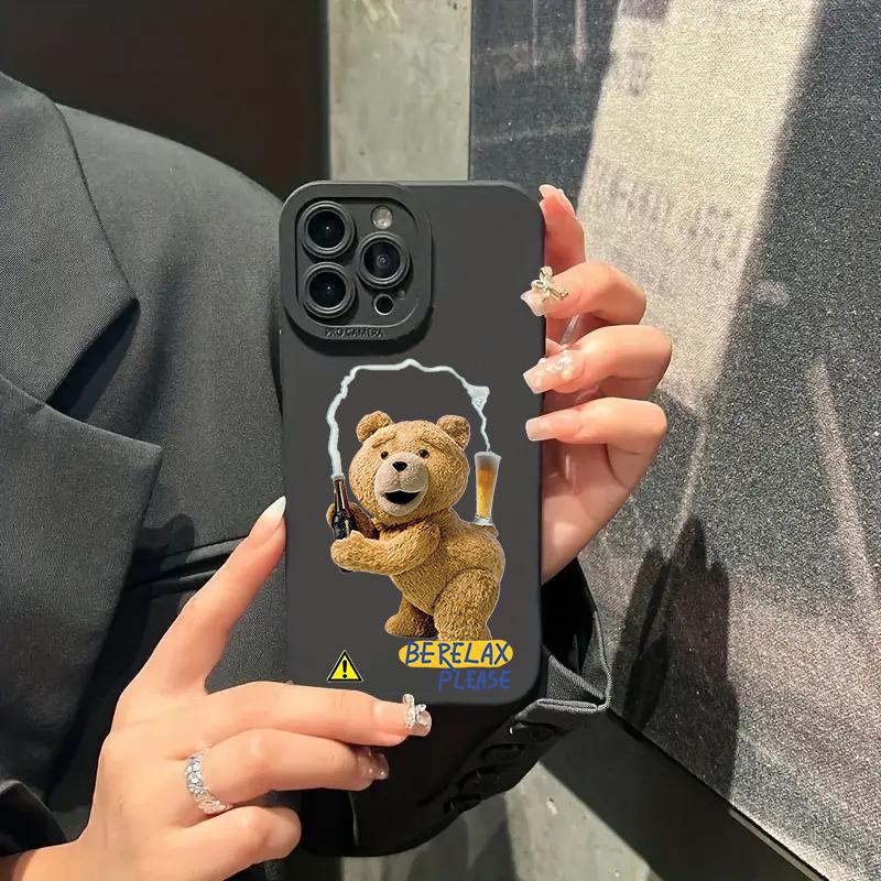 Teddy Bear Couple Cartoon Phone Case For iPhone 16 15 14 13 12 11 Pro Max XS XR X 7 8 15 16 Plus SE 2020 Soft Silicone Cover