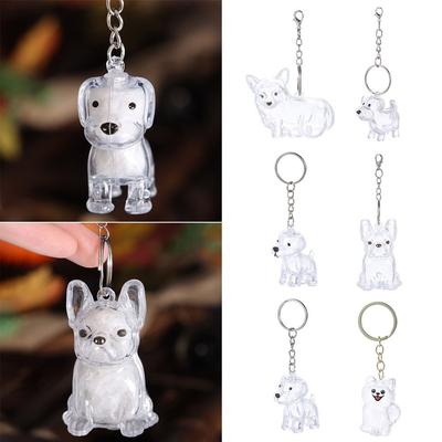 Transparenter Hundehaar-Aufbewahrungsanhänger Fellaufbewahrungskapsel DIY-Zubehör Hundeform-Schlüsselanhänger Handgemachtes Design