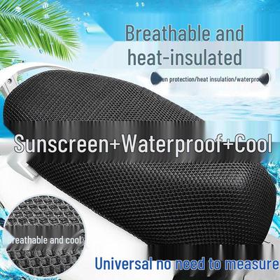 Vier Jahreszeiten Universal Elektrischer Motorradsitzbezug - Sonnenschutz & Schweißfest, Elastischer Plüschlederbezug für Motorräder & Roller