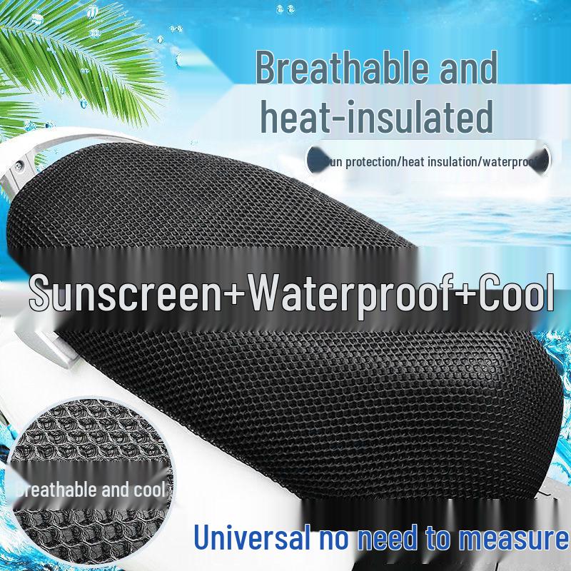 Four Seasons Universal Electric Motorcycle Seat Cover - Sun Protection & Sweatproof, Elastic Plush Leather Cover for Bikes & Scooters