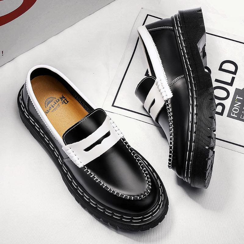 British Low-Top Stitched Martin Boots: Couple's Round Toe Leather Ankle Boots for Spring
