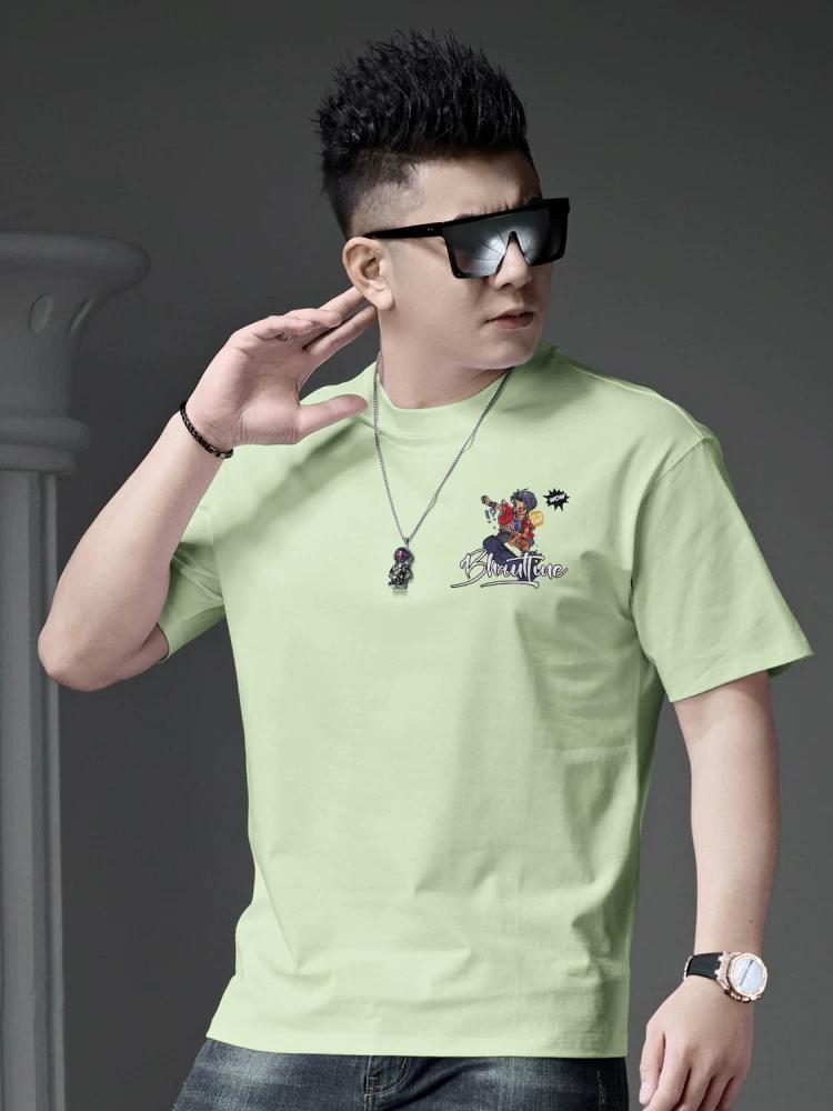 European Trendy Brand Cartoon Print Short-Sleeved T-Shirt for Men 2025 New Summer Casual Half-Sleeved Top Men's T-Shirt