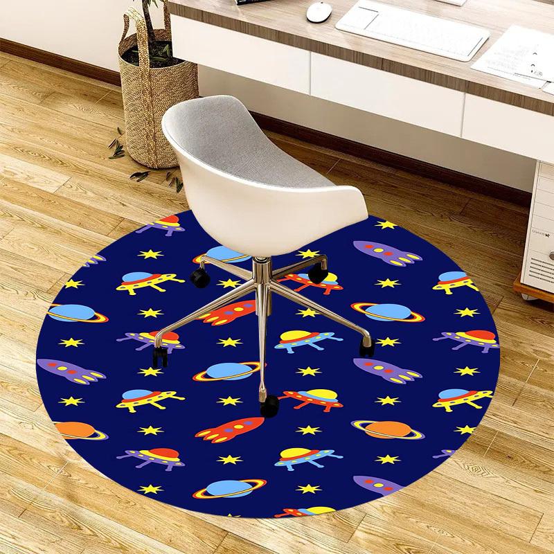 1pc Office Carpet Chair Mats Space Theme Rug Perfect for Decorating Office Chairs, Living Rooms, Or Bedrooms