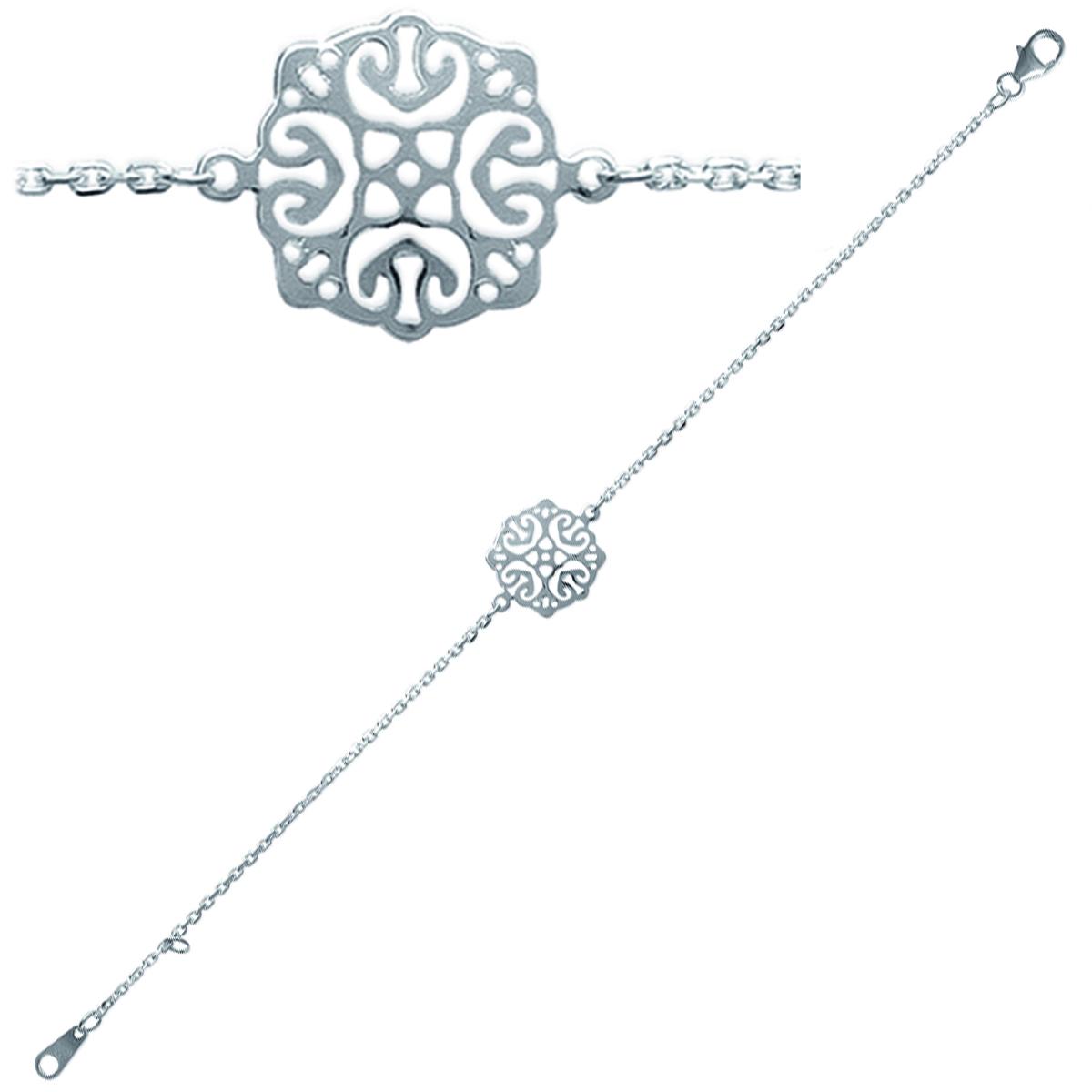 

Сокровища лилии [M7326] - Серебряный браслет Carmen (с родиевым покрытием) - 14 мм