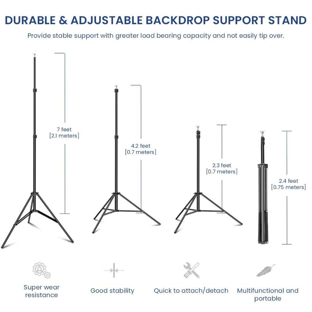 2x3M Adjustable Backdrop Stand Kit Heavy Duty Studio Equipment Photography Studio Photo Video Background Stand