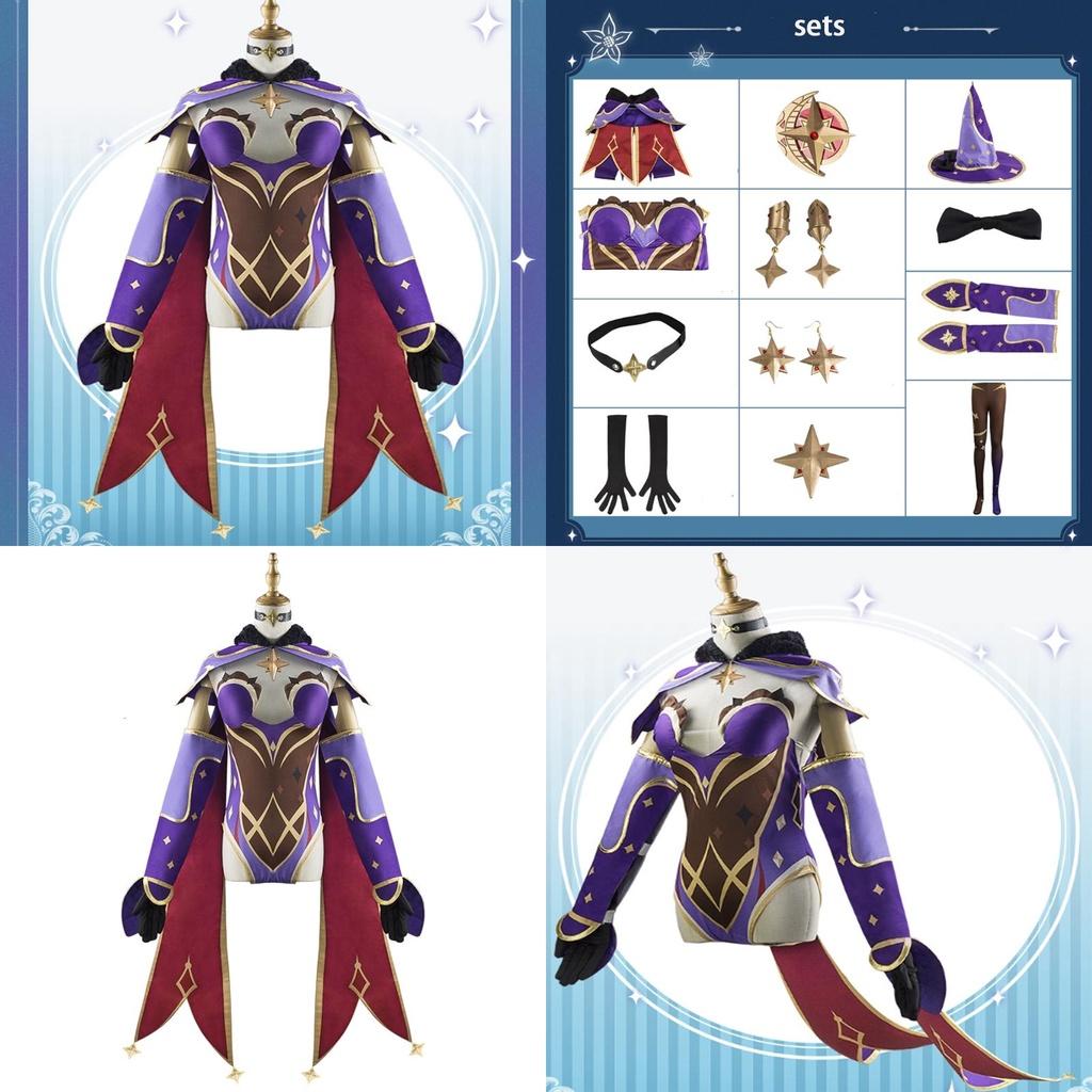 Genshin Impact Mona Cosplay Costume Full Set High Quality Cotton Exquisite Details
