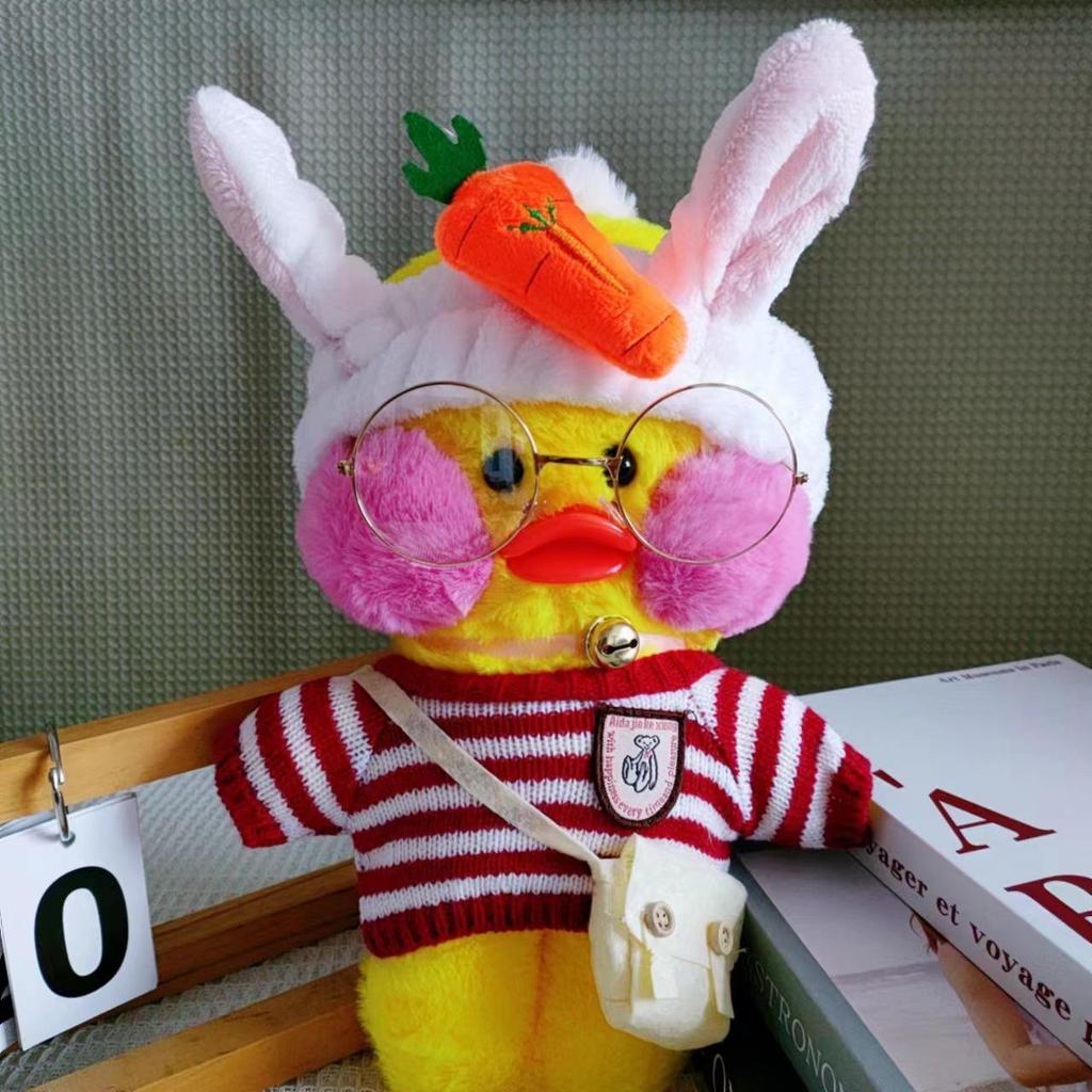 Hyaluronic Acid Duck Plush Toy with Changeable Clothes - Internet Celebrity Little Yellow Duck Doll