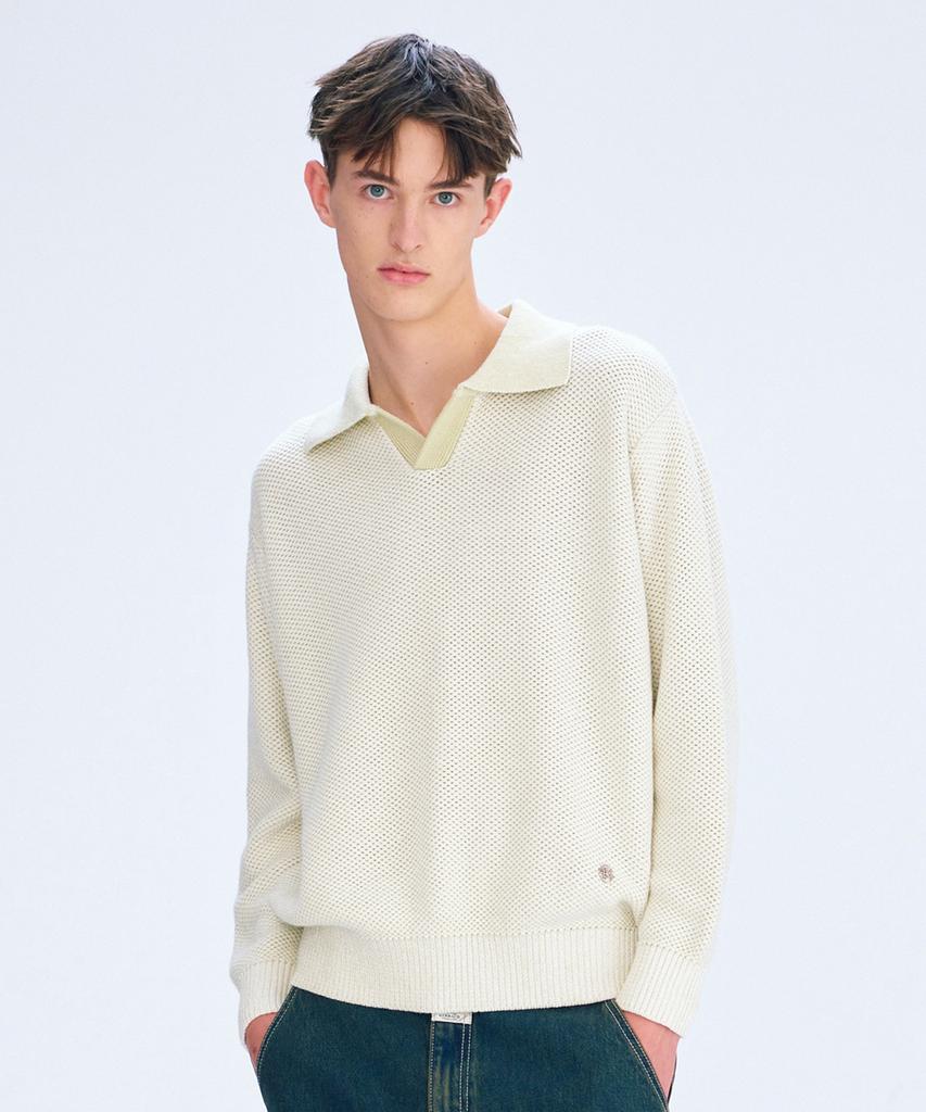 Malittepeulangsowajeobeo M Cotton Blended Open Collar Knit Mint