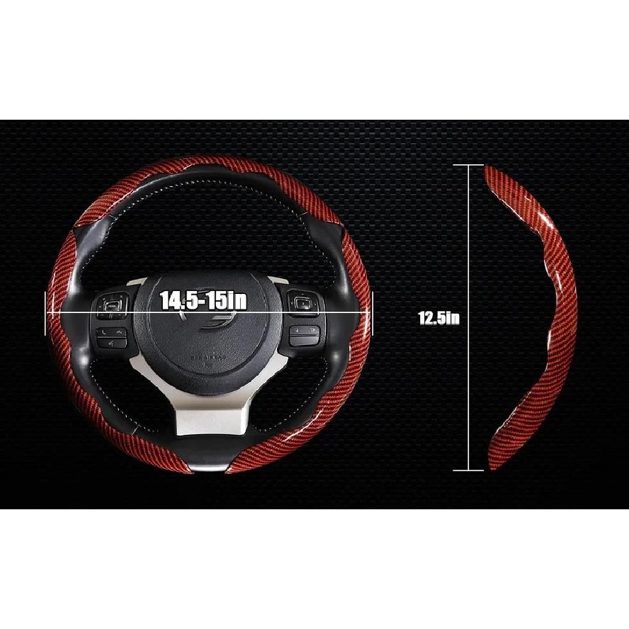 Carbon Fiber Non-slip Protective Cover Segmented Car Steering Wheel Cover Car Styling Accessories 38cm Universal