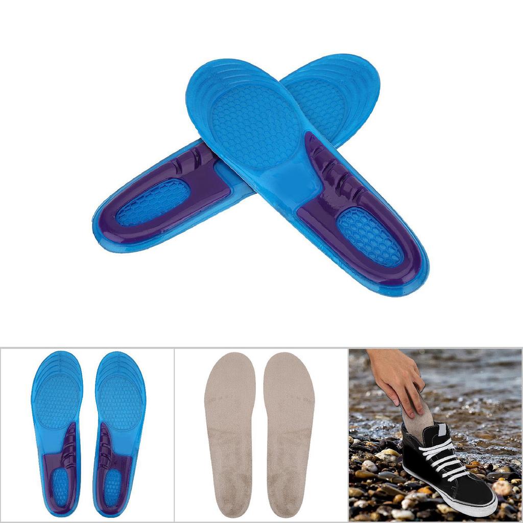 Unisex Sports Shoe Pads Silicone Soft Anti Shock Insloes Foot  or (S)