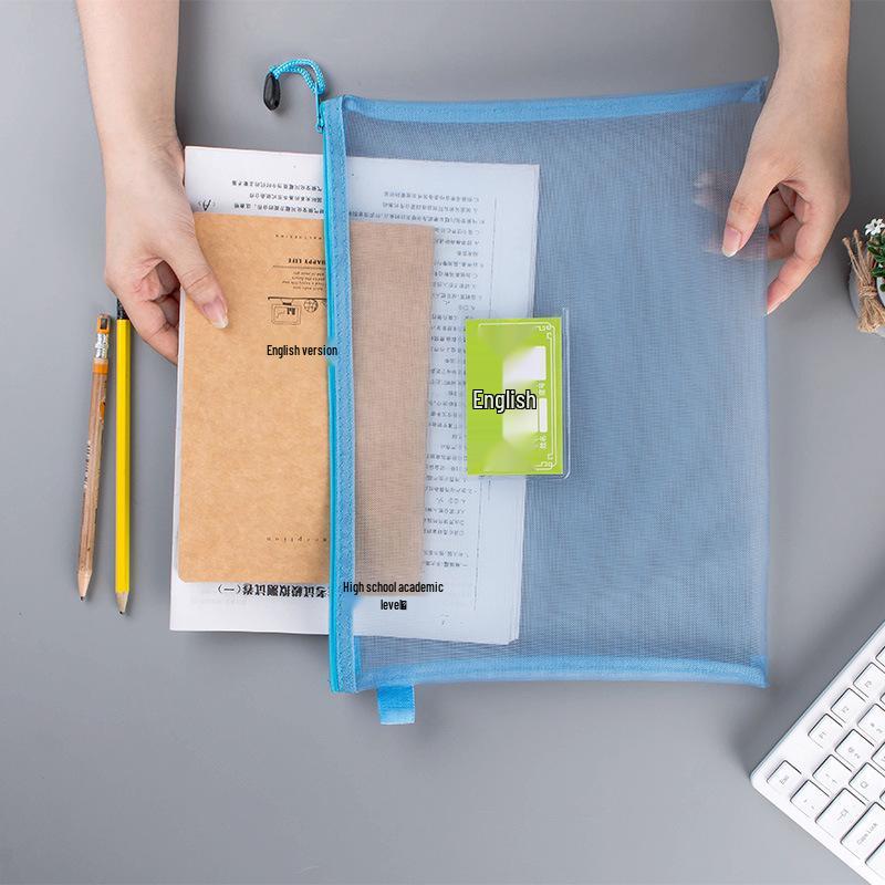 Transparent Mesh Zipper Bag for Makeup, Toys, Building Blocks, Documents, and School Supplies