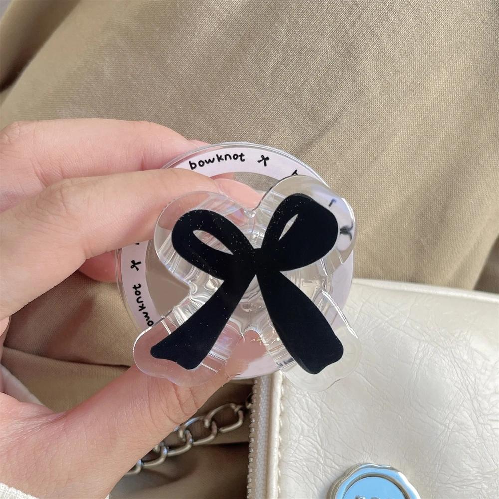 Korean Cute Kawaii Bowknot Holder For Magsafe Magnetic Phone Griptok Grip Tok Stand For iPhone 15 pro max Wireless Charging Case