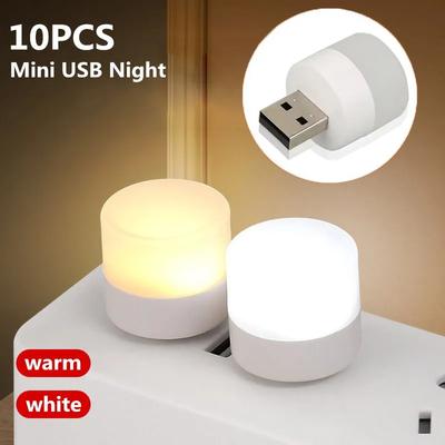 1/10 Stücke Mini USB Nachtlicht Warmweiß Augenschutz Buch Leselicht USB Stecker Computer Mobile Power Lade LED Nachtlampe