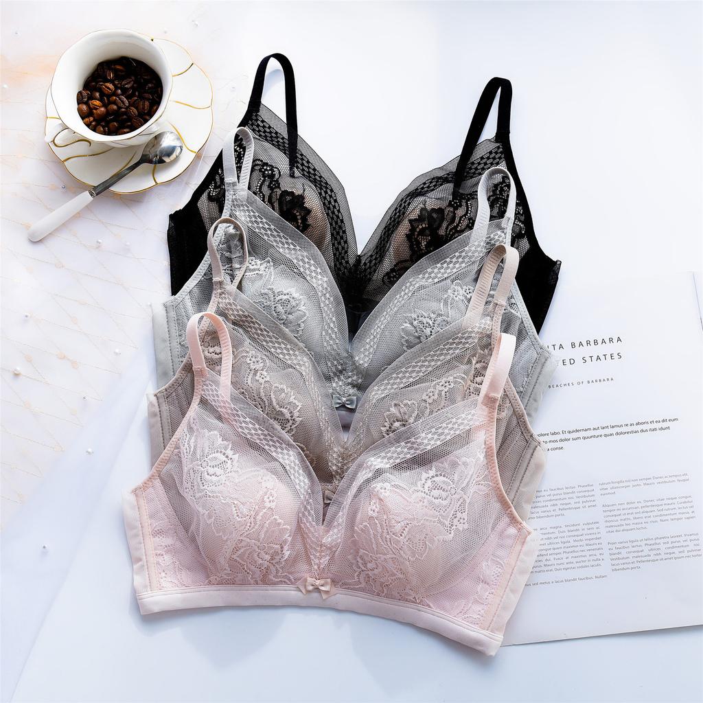 Wire-free Bunny Ear Women's Thin Cup Bra Breathable and Sexy Underwear