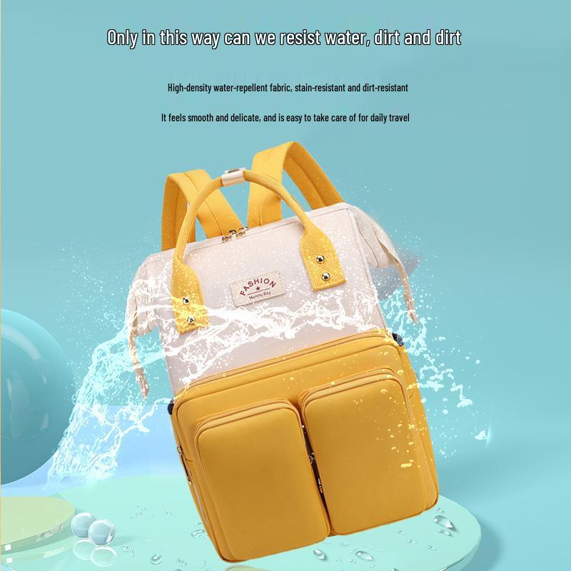 Mama's Multifunctional Backpack: Stylish Diaper Bag with Insulated Compartments & Changing Pad