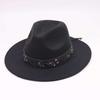 European and American Women's Retro Cowboy Top Hat, Jazz Hat, Autumn and Winter British Woolen Felt Hat, Men's Top Hat, Autumn and Winter Hat