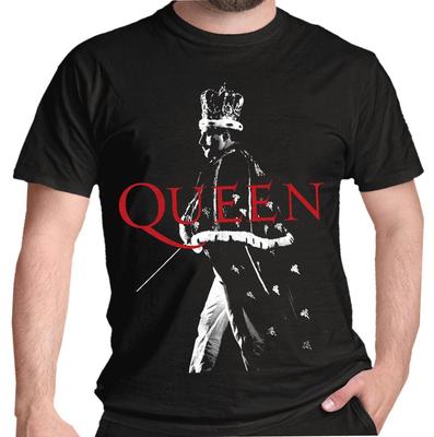 Queen T-Shirt Freddie Krone Lizenziert Classic Rock T-Shirt Mercury Auf der Bühne Offiziell