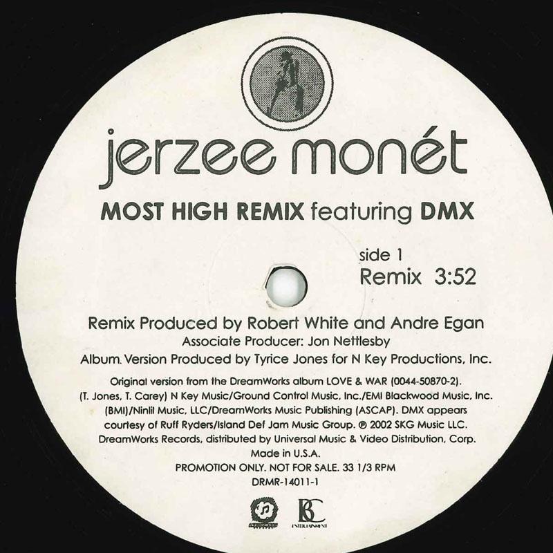 

12-дюймовая пластинка JERZEE MONТ - Всевышний (Ремикс) DRMR140111 DreamWorks Reco 2002 US Соул/Фанк Б/У