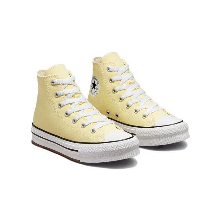 Converse All Star Series EVA Lift Comfortable Casual Durable High-Top Canvas Shoes Kids Sneakers Yellow A02488C
