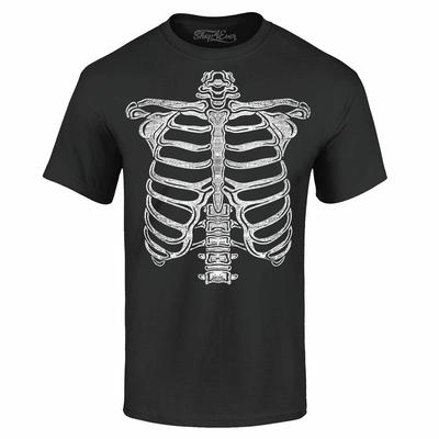 Skelett Bröstkorg Ben Röntgen T-shirt Roliga Halloween Kostym Skjortor