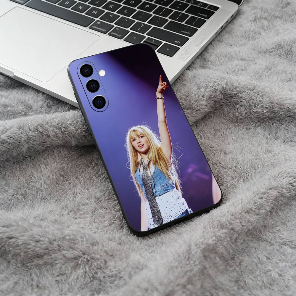 

H-Hannah-M- Montana Soft Silicone phone Case for Samsung Galaxy A73/A71/A72/A70/A53/A52/A51 - Black Samsung a31
