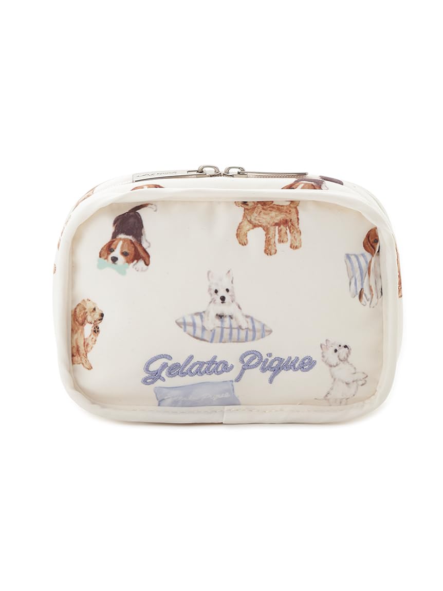 Gelato Pique Playful Dog Print Tissue Pouch PWGB261640 Free Size Women s White/White,