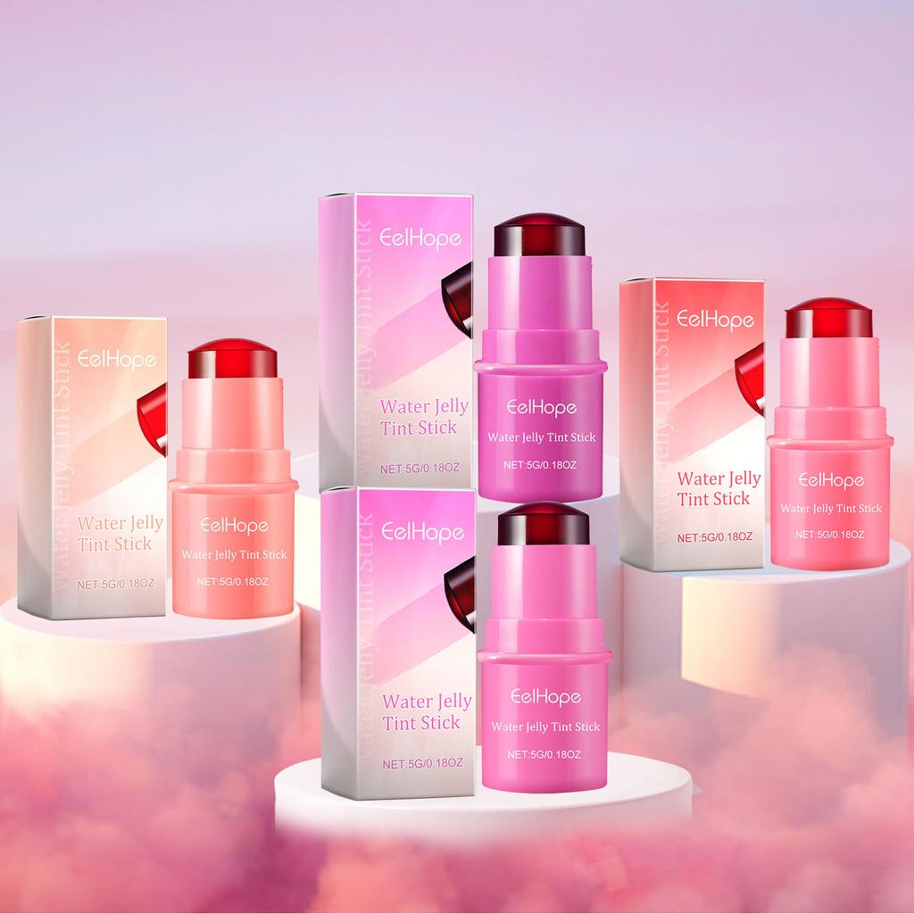 3-in-1 Milk Jelly Tint Facial Blusher Wand Moisturize Lasting Brightening Matte Rouge Cheek Contour Lipstick Stick Beauty Makeup